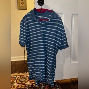 Merona Navy and Light Blue Striped Polo Shirt